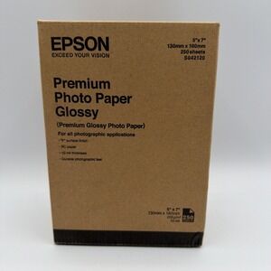 Epson Premium Photo Paper Glossy 5x7 White 250 Sheets 5/50pks S042120 Sealed